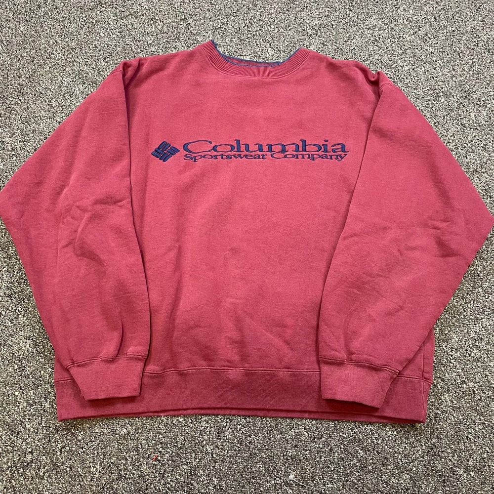 Columbia Sportswear Company Vintage Embroidered Logo Sweatshirt Red Mens Large - Picture 2 of 9